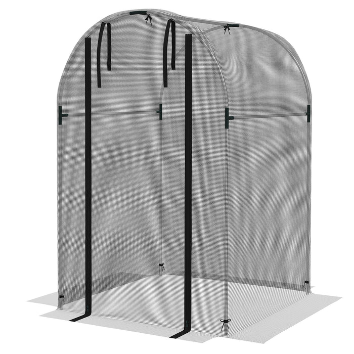 Galvanised Steel Fruit Cage - Sturdy Plant Protection Tent with Zipped Entry, 1.2 x 1.2 x 1.9m - Ideal for Gardeners, Keeps Birds & Pests Out