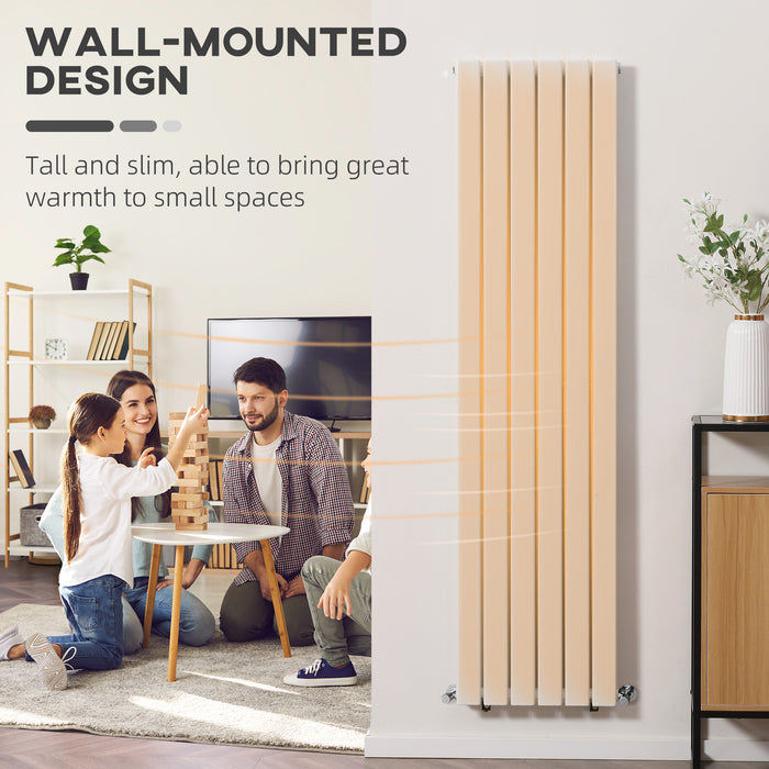 Horizontal Designer Wall-Mounted Water-Filled Radiator - Centralized Space Heating Solution for Bedroom and Home Office - Sleek White Finish for Modern Interiors