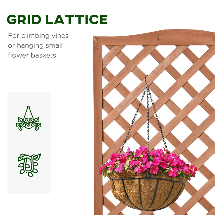 Garden Planter with Trellis - Free-Standing Wooden Raised Flower Bed with Lattice for Climbing Plants, 76x36x170 cm, Brown - Ideal for Patio, Balcony, or Yard Gardening