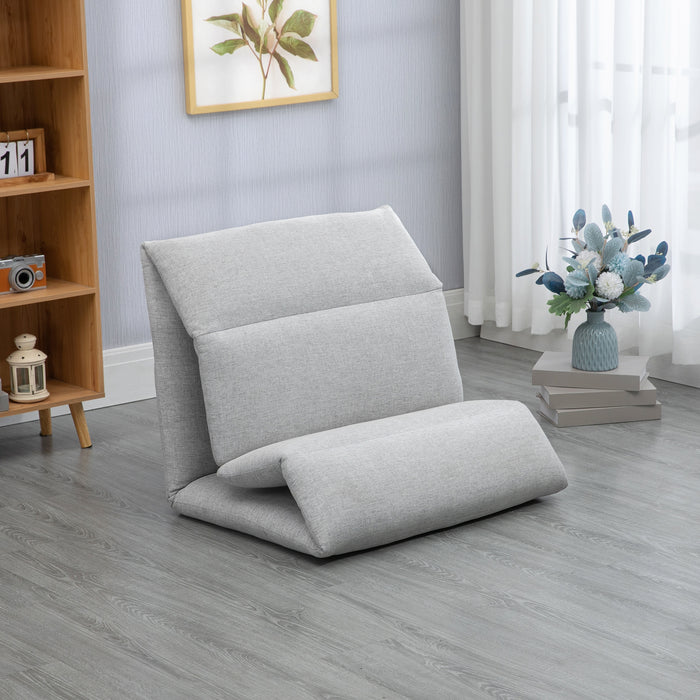 Adjustable Back Support Floor Chair - Versatile Foldable Lazy Sofa for Gaming, Meditation, Reading - Ideal Comfort Seating for Adults and Teens, Grey