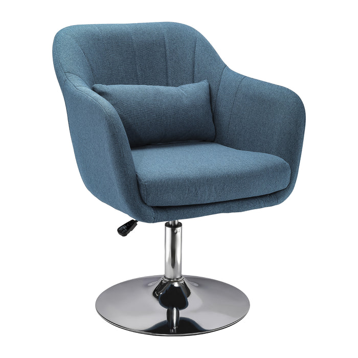 Contemporary Swivel Accent Chair - Adjustable Comfort Vanity Armchair with Lumbar Support, Thick Cushion & Armrest - Ideal for Bedroom and Office Relaxation