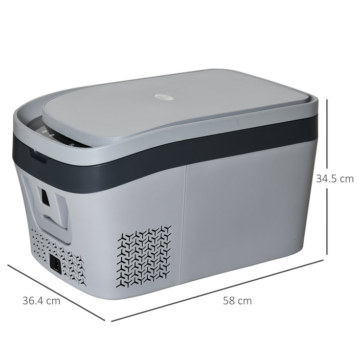 Portable 24L Car Refrigerator with Compressor - 12V Cooler Freezer for Vehicles, RVs, Camping & Home - Chills Down to -20°C