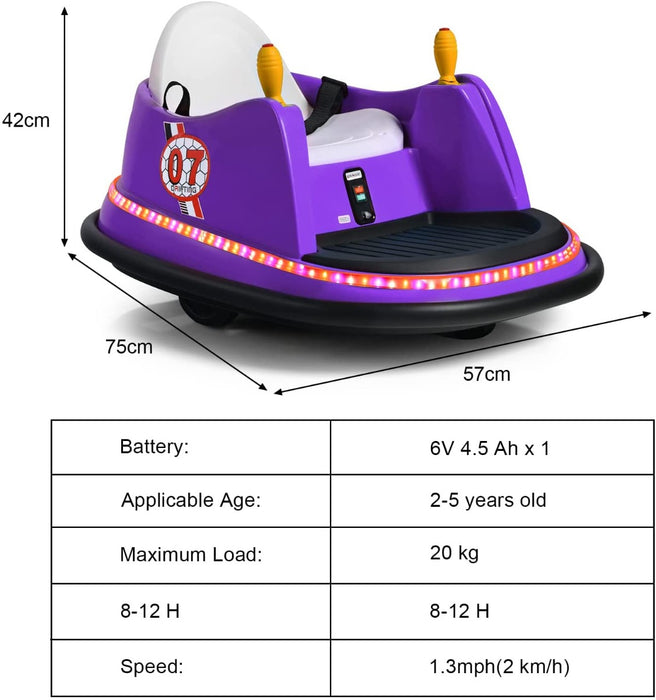 Child's Bumper Car Ride-On - Red Toy with Colorful Flashing Lights and Music - Fun Play for Boys and Girls