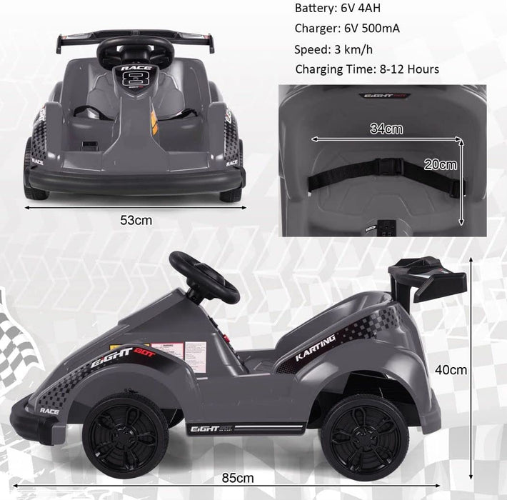 Kid's Electric Go Kart - 6V Remote-Controlled Ride On Car with Music Player - Ideal for Active Playtime and Bonding