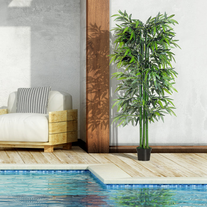 Artificial 6ft Bamboo Tree in a Pot - Lush Green Faux Plant for Decor - Ideal for Home and Office Aesthetics