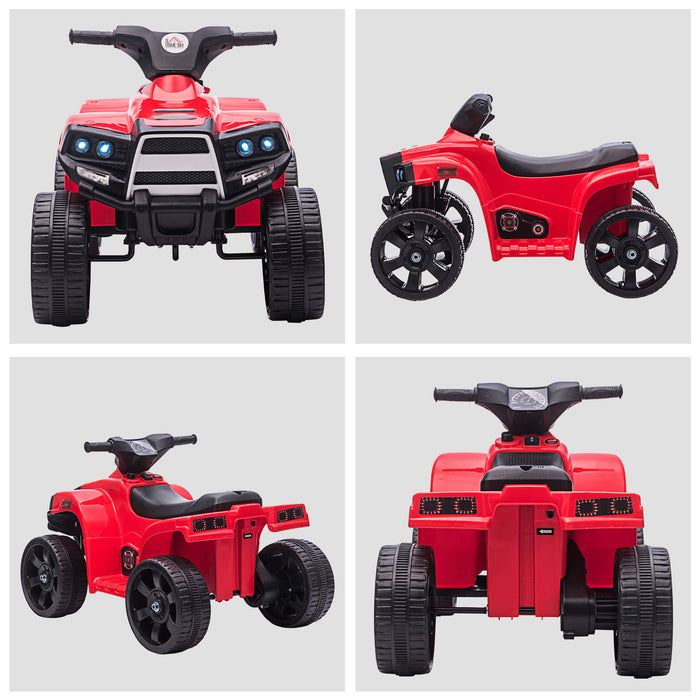 6V Electric Quad Bike for Kids - Toddler-Sized ATV with Headlights, Black & Red - Ideal Outdoor Ride-on Toy for Ages 18-36 Months