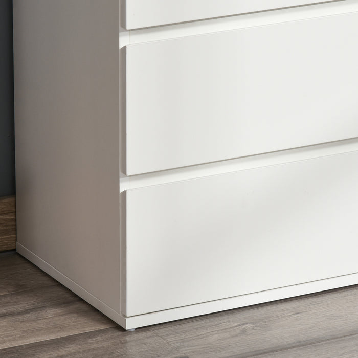 4-Drawer Chest - Bedroom and Living Room Storage Cabinet, Floor Tower Organizer - Sleek White Cupboard for Home Clutter Organization