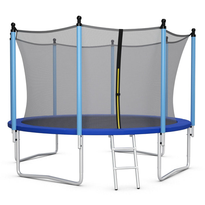 Outdoor Trampoline 8FT Model - 8/10/12FT Size, With Safety Enclosure Net and Ladder - Perfect for Energetic Kids and Physical Fitness Enthusiasts