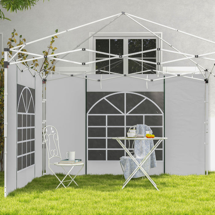 2-Pack Gazebo Replacement Side Panels with Windows - Fits 3x3m or 3x6m Pop-Up Gazebos, Includes Doors - Perfect for Outdoor Shelter and Privacy