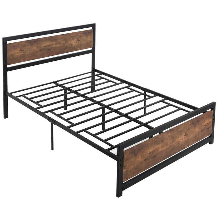 Strong Slat Support Twin Metal Bed Frame - Full Size with Headboard & Footboard, Underbed Storage Space - No Box Spring Required, Ideal for Kids & Guest Rooms