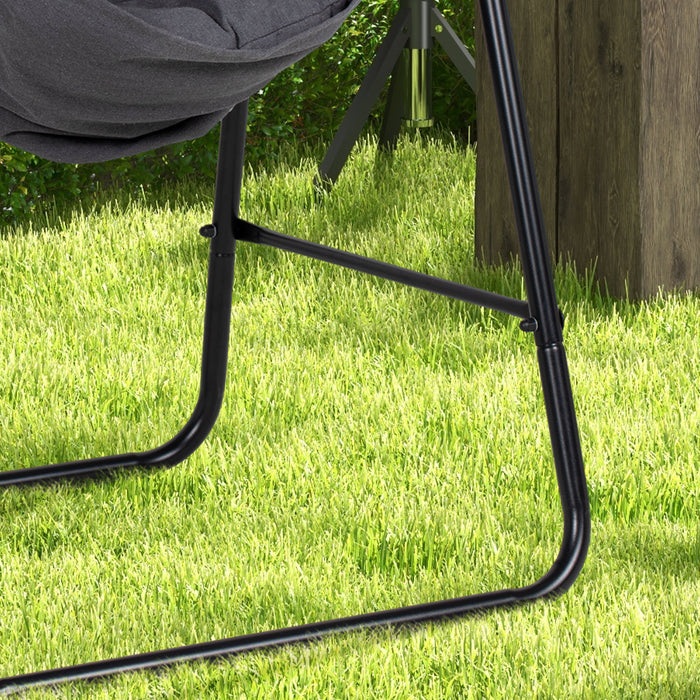 Comfortable Hanging Hammock Chair with Sturdy Stand - Dark Grey Swing Chair with Plush Cushion - Ideal for Indoor Relaxation and Patio Lounging