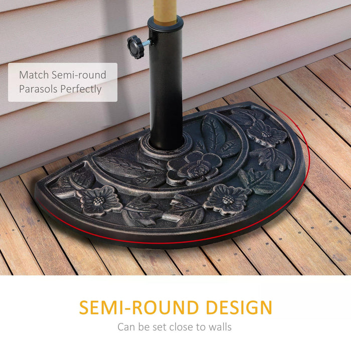 Heavy Duty Resin Umbrella Base in Elegant Bronze - Sturdy Parasol Stand for Patio, Outdoor - Weather-Resistant Support for Sun Shades