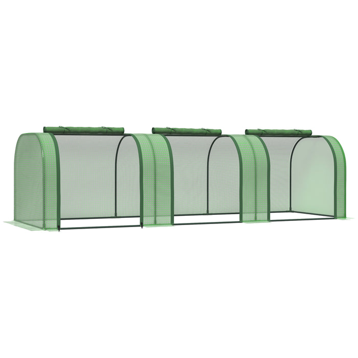 PE Tunnel Greenhouse - Steel Frame Grow House with Zipper Doors for Garden Backyard, 295x100x80cm - Ideal for Plant Protection & Extended Growing Season