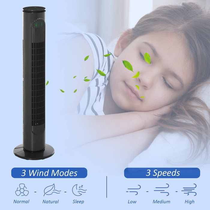 Freestanding 30-Inch Tower Fan with LED Display - 3 Speed Settings, 70° Oscillation, 10-Hour Timer, 3 Modes - Includes 5M Remote Control for Convenient Cooling