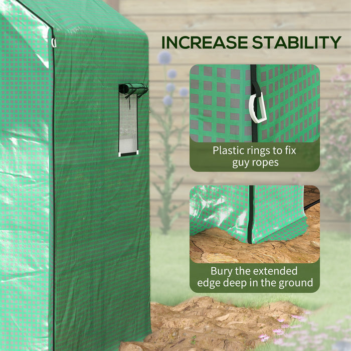 Walk-in Greenhouse PE Replacement Cover with Roll-Up Door - 140 x 143 x 190cm, Green with Windows - Ideal for Plant Protection & Extended Growing Season