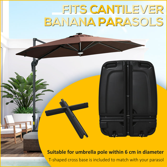 7kg Portable Umbrella Base with Wheels - Outdoor Stand Weights for Cantilever Banana Parasols, Water and Sand Fillable, Supports up to 75kg - Stability Solution for Patio and Garden Shade Umbrellas