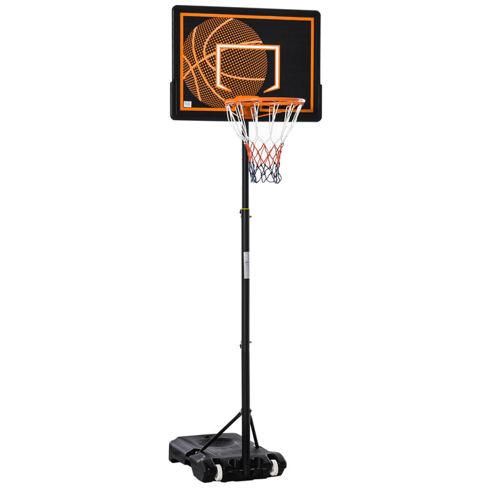 Adjustable 1.56m-2.1m Basketball Stand with Wheels - Portable Hoop & Backboard System, 38cm Rim Diameter - Ideal for Kids and Teenagers, Indoor & Outdoor Play