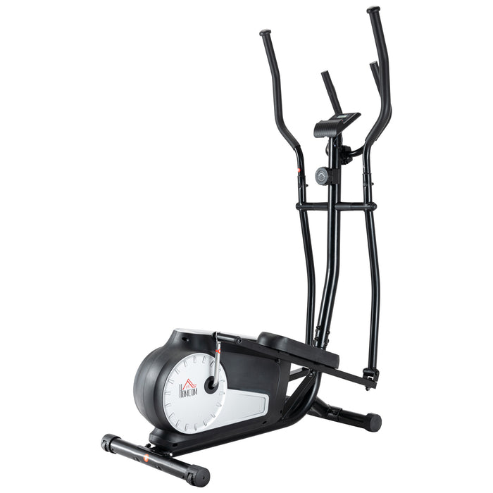 Elliptical Cross Trainer - 8-Level Adjustable Magnetic Resistance and Built-in LCD Monitor - Ideal for Home Cardio Workouts with Pulse Rate Tracking and Easy Mobility