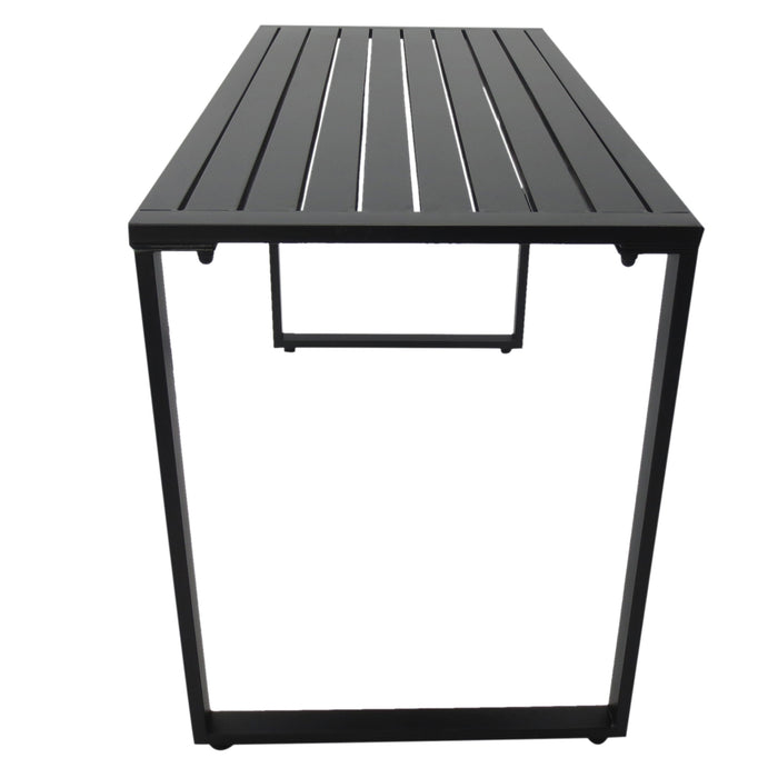 Metal 3-Piece Beer Table and Bench Set - Outdoor Patio Dining Furniture for Garden and Yard - Sleek Black Finish for Entertaining and Relaxation