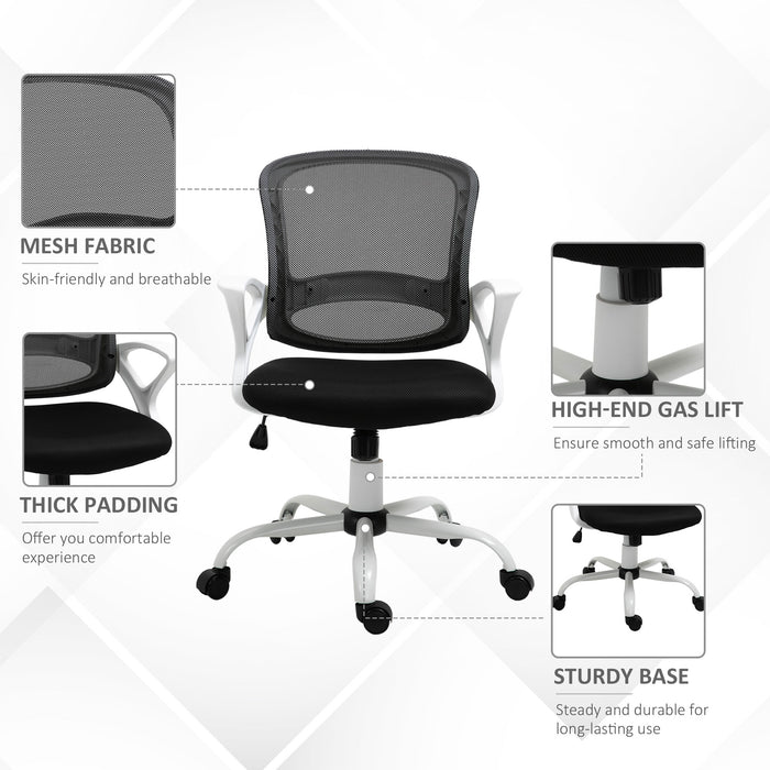 Mesh Ergonomic Office Swivel Chair - Lumbar Support, Adjustable Height & Armrests, Breathable Design - Ideal for Extended Desk Work & Comfort