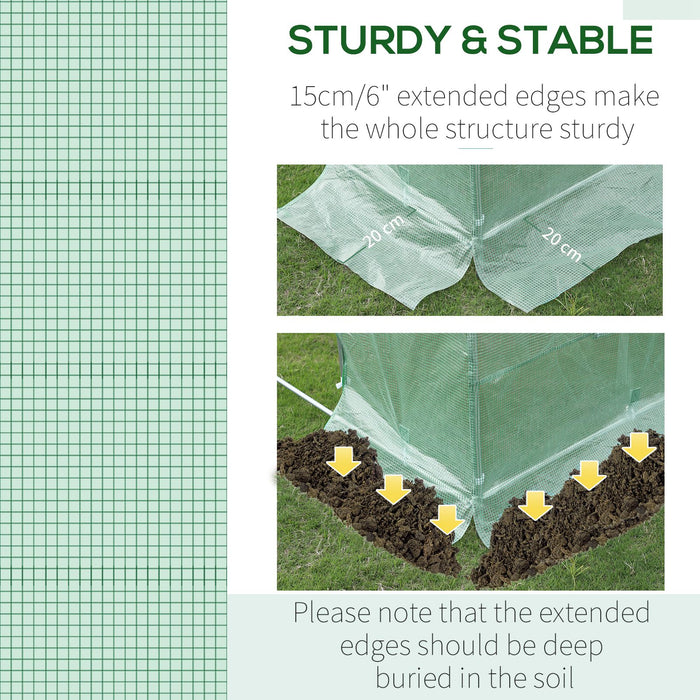 Heavy-Duty 10x7ft PE Greenhouse Cover - Tunnel Walk-in Design, Roll-Up Windows & Zippered Door - Ideal for Winter Gardening & Outdoor Plant Protection