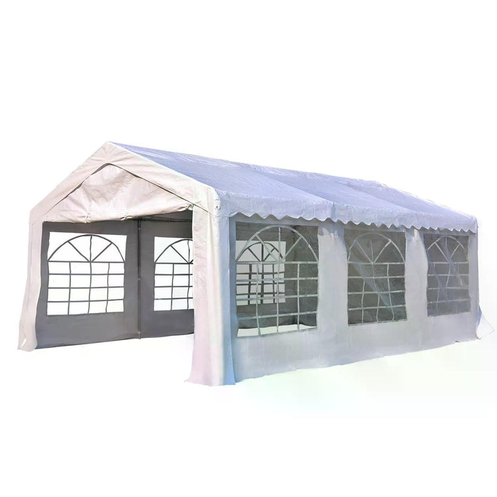 Party Tents 6m x 4m - Portable Carport Shelter with Removable Sidewalls and Doors - Ideal for Outdoor Events and Vehicle Protection