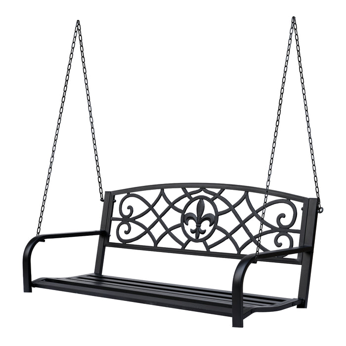 Outdoor Patio Porch Swing Bench - Weather-Resistant Hanging Seat with Chains, Ideal for Yard, Deck & Backyard - Relaxing Outdoor Seating for Home Spaces