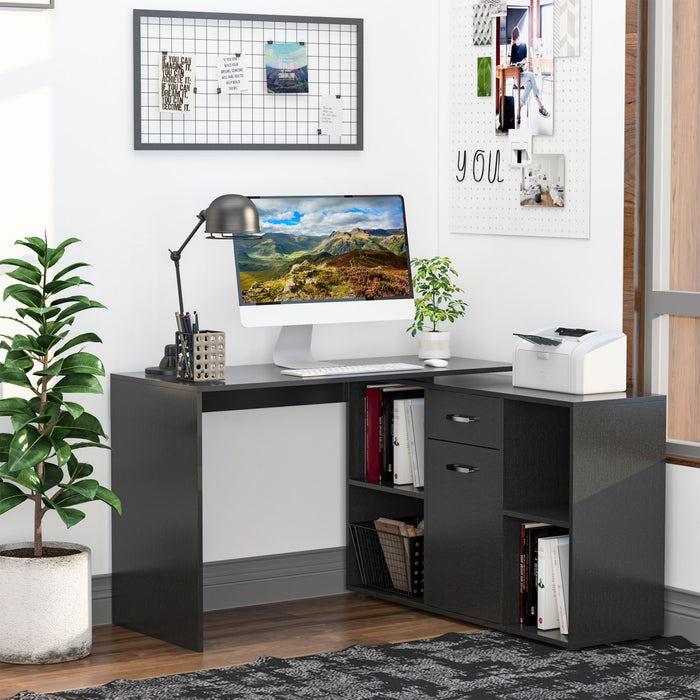 Modern L-Shaped Computer Desk - Corner Laptop Table with Ample Storage for Home Office - Ideal for Work and Study Spaces