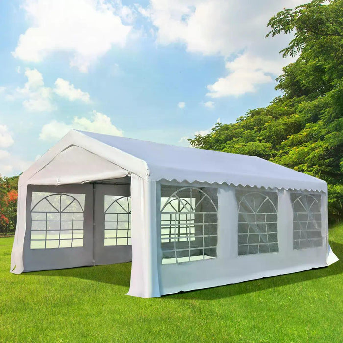 Party Tents 6m x 4m - Portable Carport Shelter with Removable Sidewalls and Doors - Ideal for Outdoor Events and Vehicle Protection