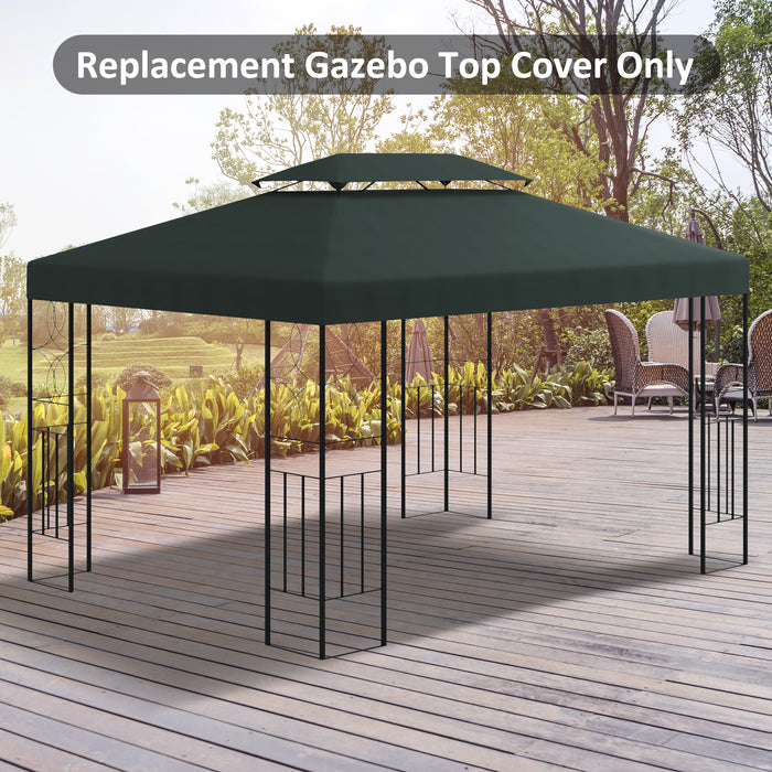 3x4m Gazebo Replacement Canopy - UV-Protective 2-Tier Roof Top for Garden Patio - Ideal for Outdoor Sun Shelter, Deep Grey (Top Only)