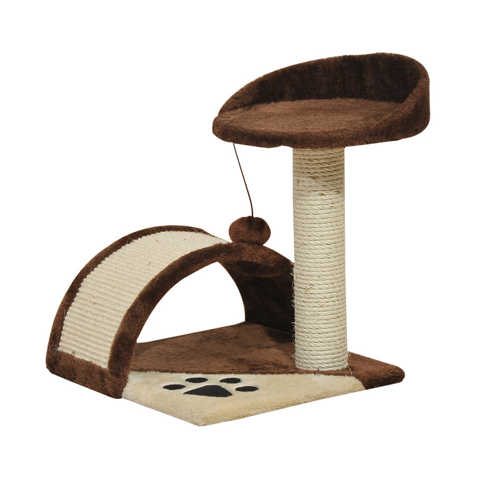 Cat Tree Scratcher - Indoor Cat Scratching Post with Climbing Activity Centre & Hanging Ball - Ideal for Kittens and Playful Felines