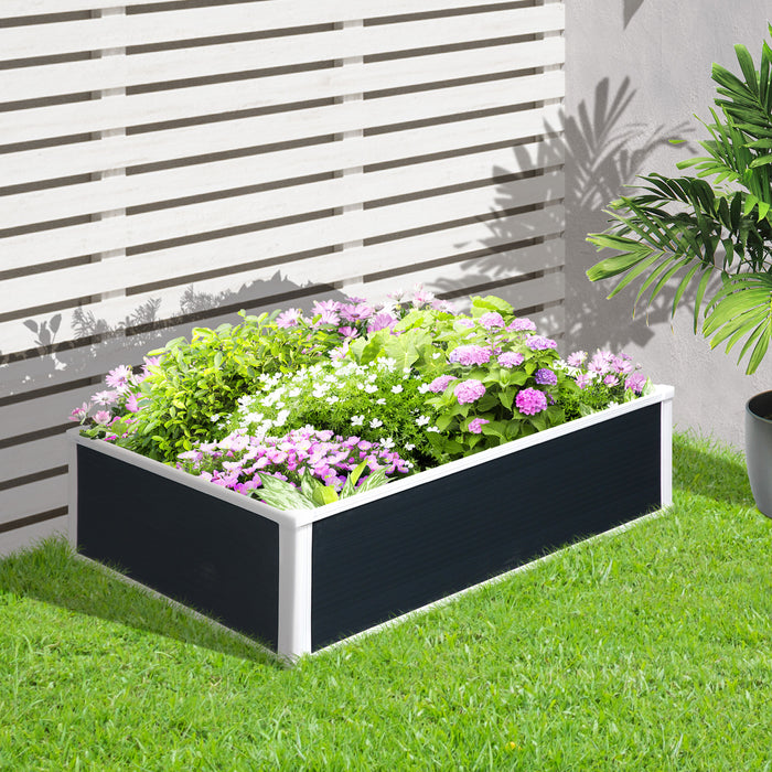 Raised Garden Bed Planter - Durable PP Outdoor Grow Container for Plants, Flowers, Vegetables - Ideal for Patio Gardening, 100x80x30cm