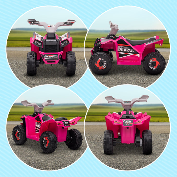 Pink 6V Quad Bike for Toddlers - Durable Wear-Resistant Wheels with Forward and Backward Functions - Perfect Ride-On Toy for 18-36 Month Olds