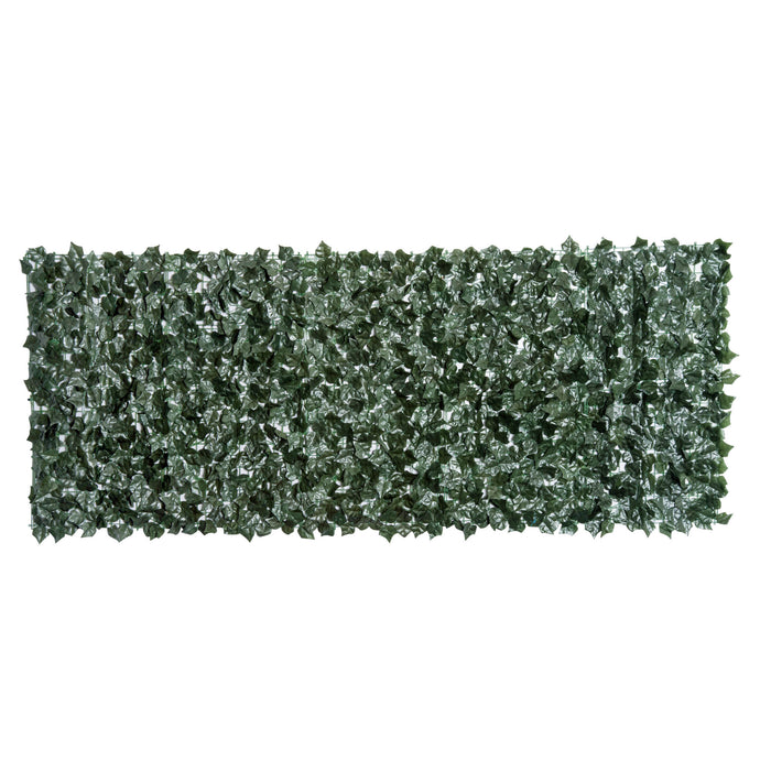 Artificial Leaf Privacy Screen Panel - Dark Green Foliage Wall, 2.4x1m - Ideal for Garden Decoration and Privacy Enhancement