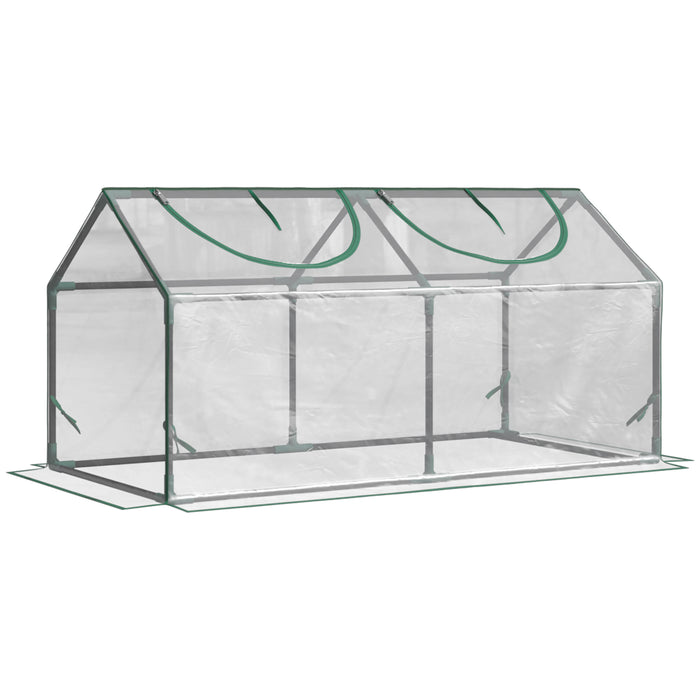 Portable Mini Greenhouse - Clear Flower and Vegetable Planter with Zipper, 120x60x60 cm - Ideal for Garden and Backyard Gardening Needs