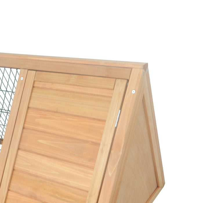 Wooden Rabbit Hutch - Small Animal Enclosure with Outdoor Run, Yellow - Ideal Home for Bunnies and Small Pets