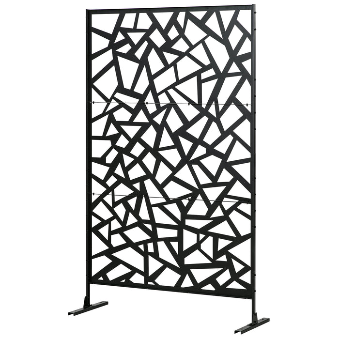 Metal Decorative Garden Partition Screen - Freestanding Outdoor Privacy Divider with Expansion Screws - Ideal for Patio, Deck, and Backyard Spaces