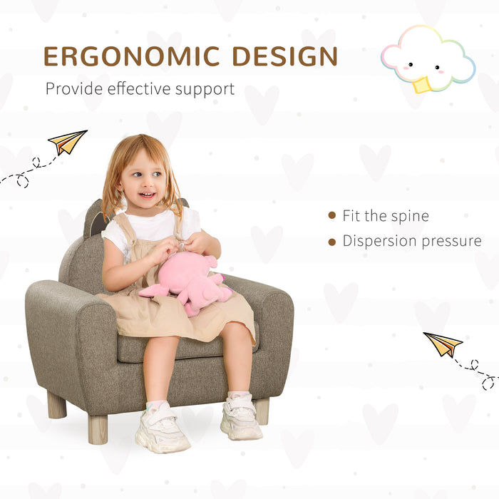 Children's Ear-Shaped Armchair - Cozy Toddler Sofa for Bedroom & Playroom - Perfect Preschool Wooden Seating Solution