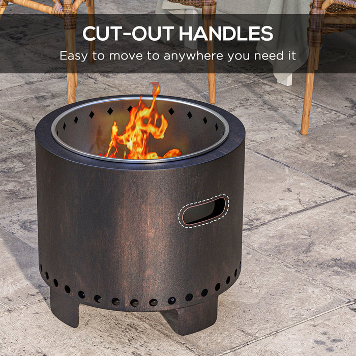 Outdoor Smokeless Fire Pit - Durable Metal Wood-Burning Design, Black Finish - Ideal for Backyard Entertainment and Family Gatherings