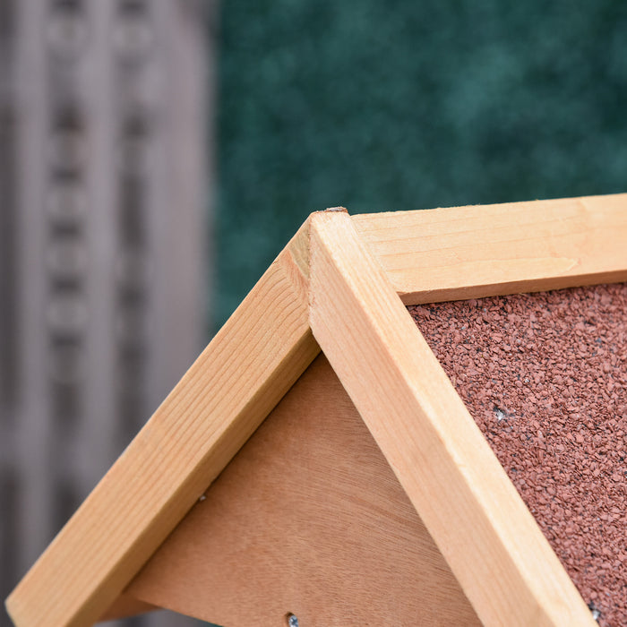 Outdoor Wooden Bird Feeder Stand - Weatherproof Roof and Cross-Shaped Base, 55x55x144cm - Ideal for Garden Bird Watching