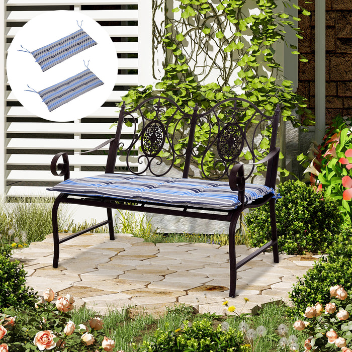 Outdoor Patio Swing Bench Cushion Set - Comfortable 120x50x5 cm Blue Striped Seat Pads for 2-3 Seaters - Ideal for Garden, Balcony, and Backyard Relaxation