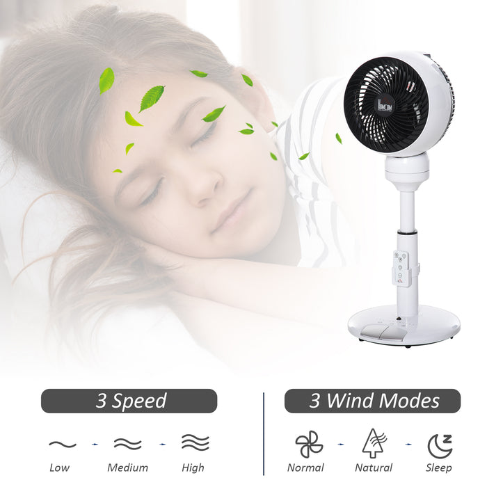 28'' Air Circulator Fan with Remote Control - 3 Speeds, 3 Modes, 70° Oscillation, 90° Vertical Tilt, Height Adjustable - Ideal for Home and Office Comfort in Black & White