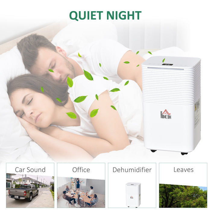 12L/Day Portable Quiet Dehumidifier - High-Efficiency 2000ML Electric Air De-Humidifier with 3 Modes - Ideal for Home Laundry, Bedroom, Basement Moisture Control