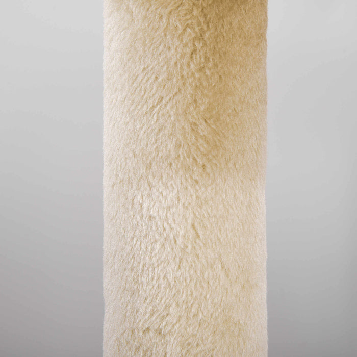 Sisal-Covered Cat Tree Tower - Beige Scratching Post and Activity Center, 48x48x104cm - Ideal for Active Cats and Scratch Training