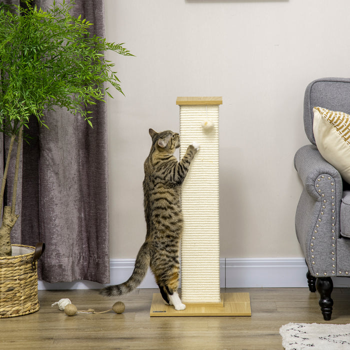 Scratching Post Cat Tree with Play Ball - 80 cm Tall, Durable Sisal Rope Design - Ideal for Cat Scratching and Playtime Needs