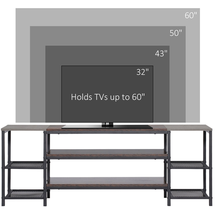 Industrial Style TV Stand - Entertainment Center for 65-inch TVs with Storage Shelves - Perfect for Living Room Organization and Decor