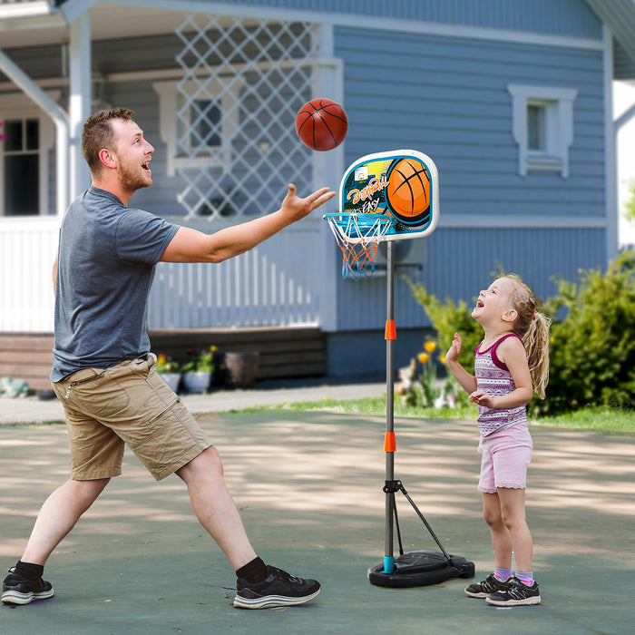 Kids' Adjustable Aluminum Basketball Hoop Stand - Includes Height Customization & Ball - Perfect for Young Athletes & Outdoor Play