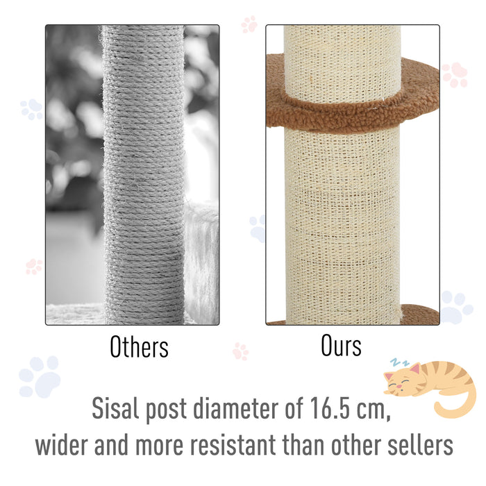 Cat Tree Play Tower - 91cm Multi-Level Kitten Activity Center with Perches, Sisal Scratching Posts, Lamb Cashmere - Ideal for Playful Cats and Scratch Training