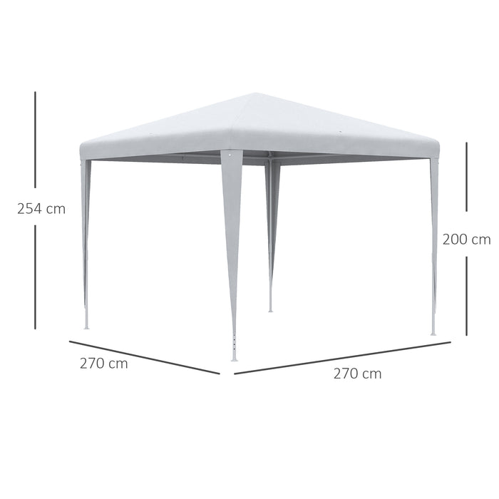 Outdoor Garden Gazebo - 2.7m x 2.7m Marquee Party Tent with Wedding Canopy in White - Perfect for Events and Gatherings