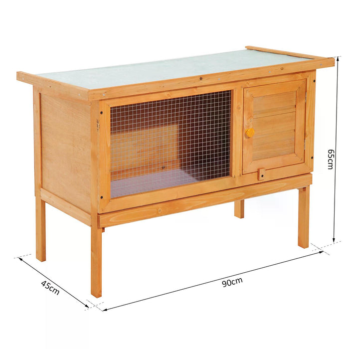 Fir Wood Rabbit Hutch - Spacious 90x45x65 cm Bunny Cage - Ideal Home for Small Pets